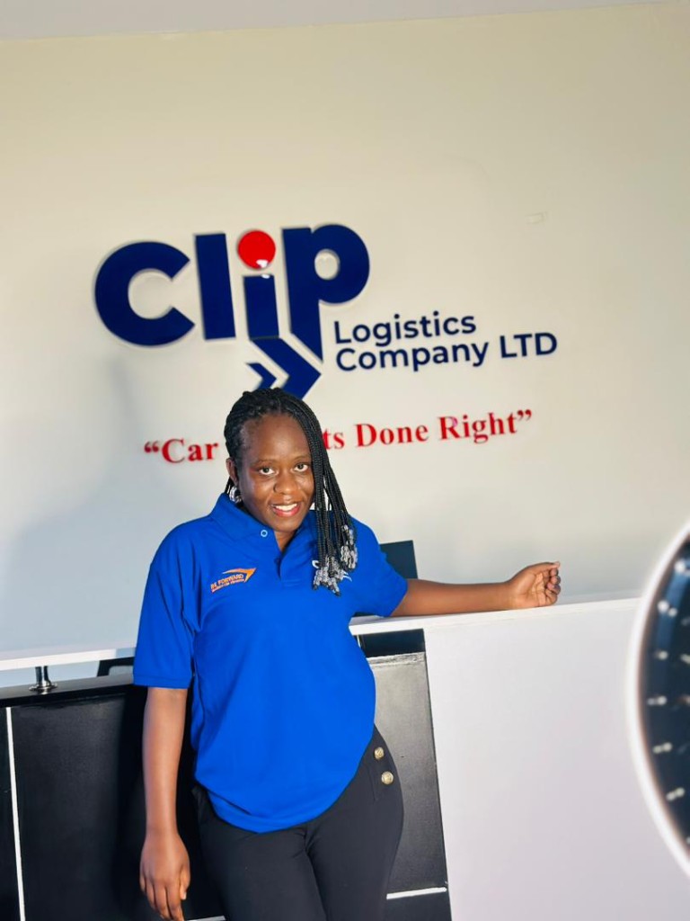 Clip Logistics reception team member at the Kyambogo office